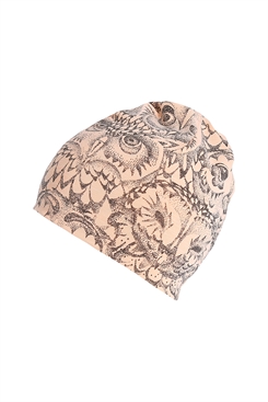 Soft Gallery Beanie - Coral, AOP Owl